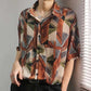 Cashew Flower Shirt Men's Short Sleeve Draping Loose Retro Half Sleeve Flower Shirt