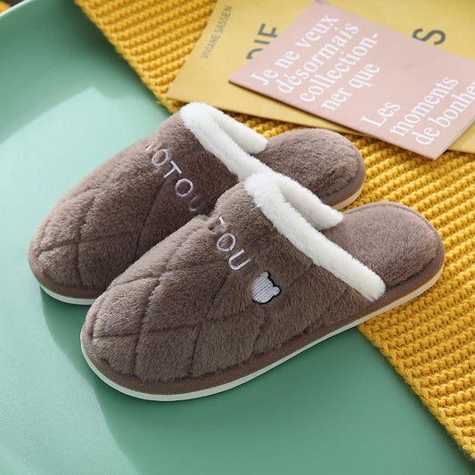 Cotton Slippers Men's Winter Indoor Thick Bottom Anti-slip Warm Home Cotton Slippers