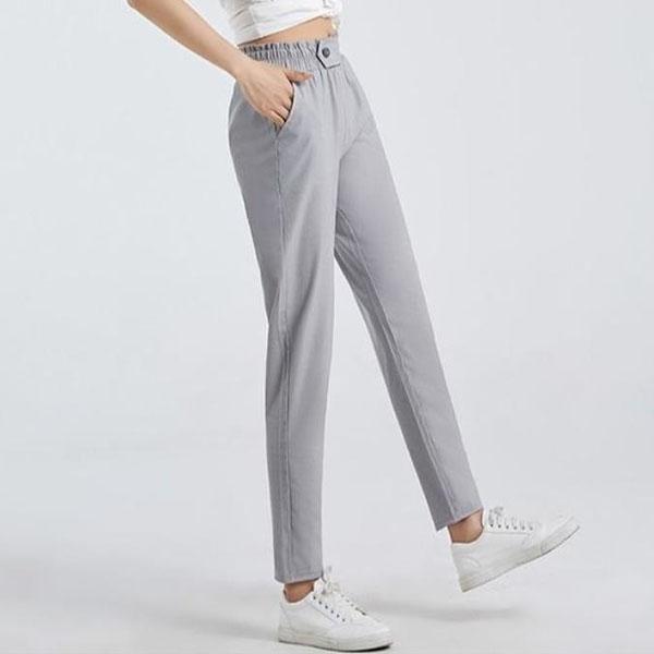 S-3XL Female Solid Color Thin Casual Cropped Pants Sports Sweatpants Women's Spring Summer Large Size Loose Long Harem Pants