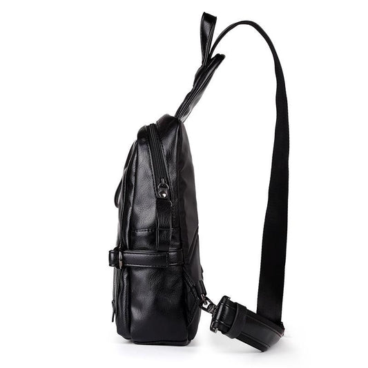 Chest Bag Men's Large Capacity with Headphone Hole Messenger Bag Outdoor Riding Sports Shoulder Bag