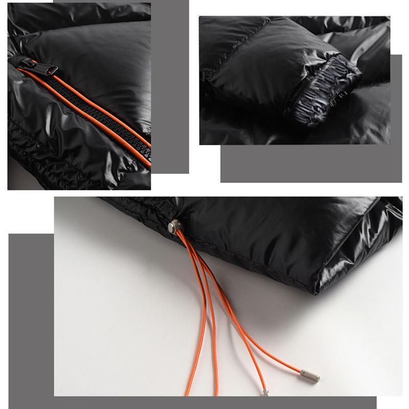 Women's Winter Korean Loose Quilted Coat Warm Stand-collar Down Jacket Women's Glossy Mid-length Down Jacket