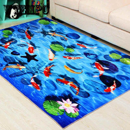 3D Printing Hallway Carpets Bedroom Living Room Tea Table Rugs Kitchen Bathroom Antiskid Mats