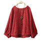 Women's Plus Size Floral Round Neck Long Sleeve Blouse