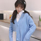Spring and Autumn Knitted Loose Sweater All-match Long-sleeved Cardigan Sweater Fashion Solid Color Female Jacket