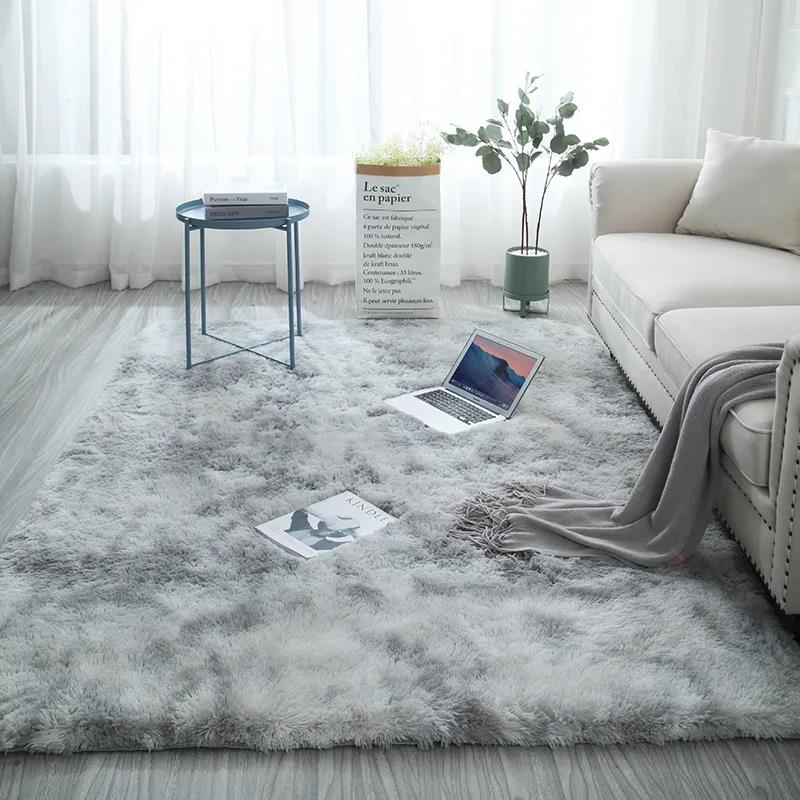 Living Room Long Hair Tie-dye Carpet Coffee Table Blanket Home Modern Minimalist Bedside Bedroom Carpet