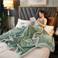 Pure Color Thick Milk Fleece Blanket Quilt Coral Fleece Autumn and Winter Flannel Blanket Plus Fleece Quilt Nap Blanket