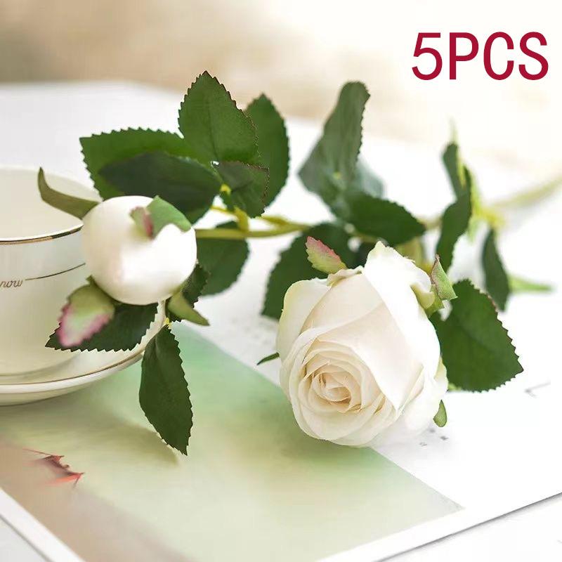 Bulgarian Rose Simulation Bouquet Fake Flower Decoration European Plastic Flower Decoration Silk Flower Living Room Table Decoration