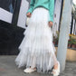 Veil Skirt Women Plus Size Elastic Waist  Fairy Skirt Summer Ruffled Sandy Beach Vacation Daily