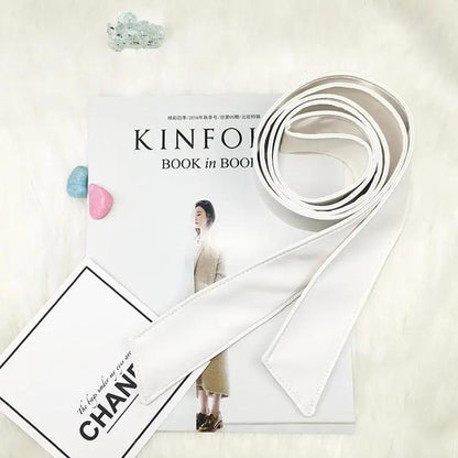 2.5/4cm Width Bow Tie Belt Waist Rope Thin Fur Belt PU Leather Belt Women's Wide Coat Leather Belt Dress Belt