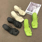 Women's Sandals Slippers Summer Cross Straps Clip-toe Non-slip Slippers Thick Bottom Heightened Wedge Flip Flops Beach Temperament All-match Sandals