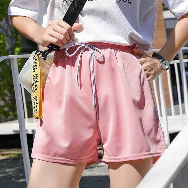 Summer Five-point Shorts Female Student Casual Pants Korean Version of The Wild Elastic Sports Wear Wide-leg Pants