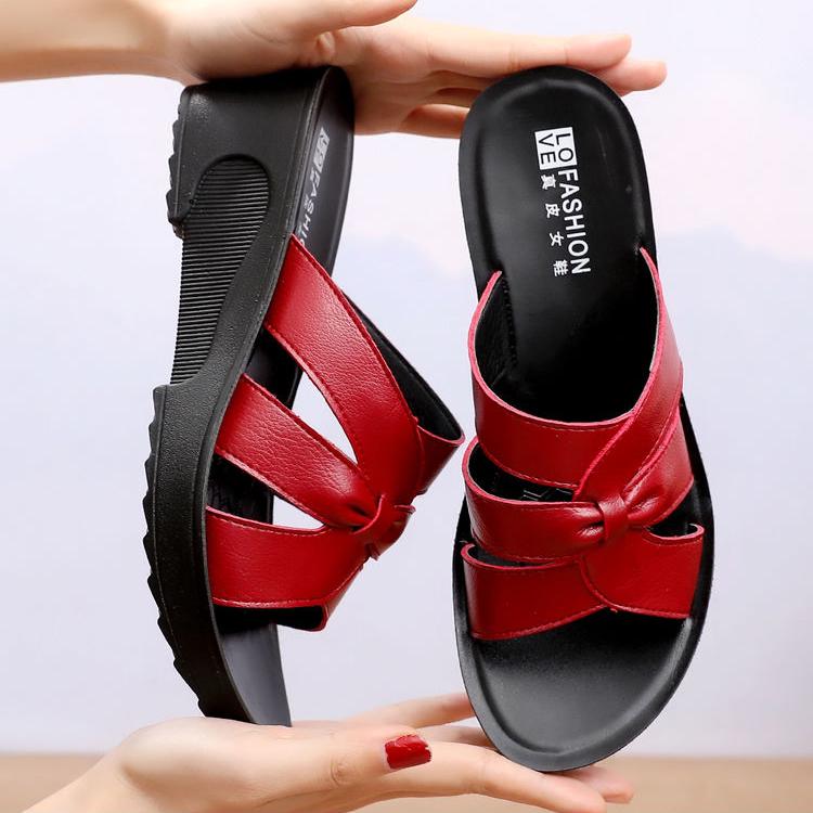 Summer Flip Flops Women Slippers Bow Platform Sandals Women Thick Bottom Wedges Slippers Casual Shoes