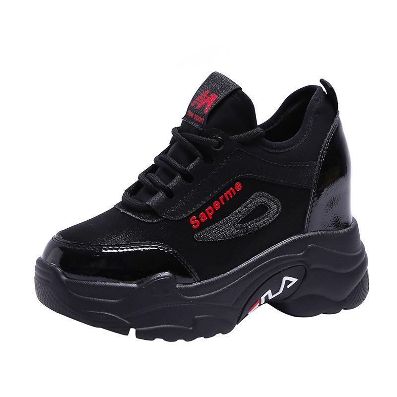 Women Platform Chunky Sneakers Increasing Casual Vulcanize Shoes Luxury Dad Shoes Female Sneakers