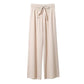 Ice Silk Pendant Nine-point Wide-leg Pants Women's Spring and Summer High-waisted Thin Casual Pants Loose Straight Pants