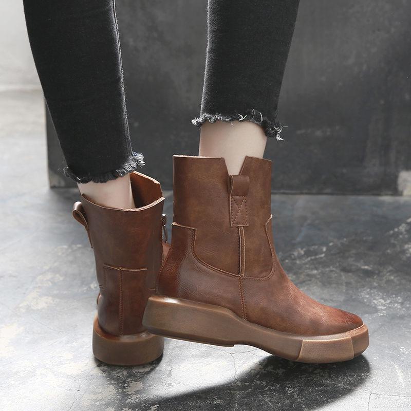 Autumn Winter Boots Women Flat Shoes Female Martin Boots Fashion All Match Ankle Boots Botas