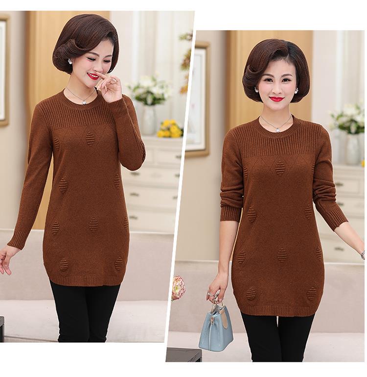 Female Medium Long Autumn Winter Loose Plus Size Tops Ladies Inside Set Thick Knit Women