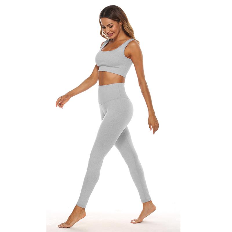 Women's Yoga Clothing Set Seamless Thread U-Shaped Beautiful Back Sports Bra Tight Hip Lift Yoga Pants Set Gym Training Set Sports Suit