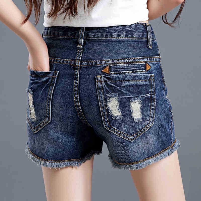 Women's Fashion Sexy High Waist Jeans Ripped Denim Shorts Summer Cowboy Pants Casual Short Trousers