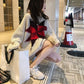 Autumn and Winter Casual Star Sweater Women Loose Hedging Open Air Long Coat Knitted Fashion Top