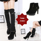 Women High Boots Stiletto High Heels Ladies Elastic Knee-high Boots Autumn  Winter Knit Plus Velvet Boots