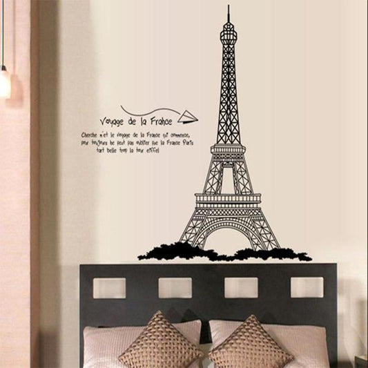 English Wall Stickers Black Eiffel Tower Living Room Bedroom Background Decorative Wall Stickers