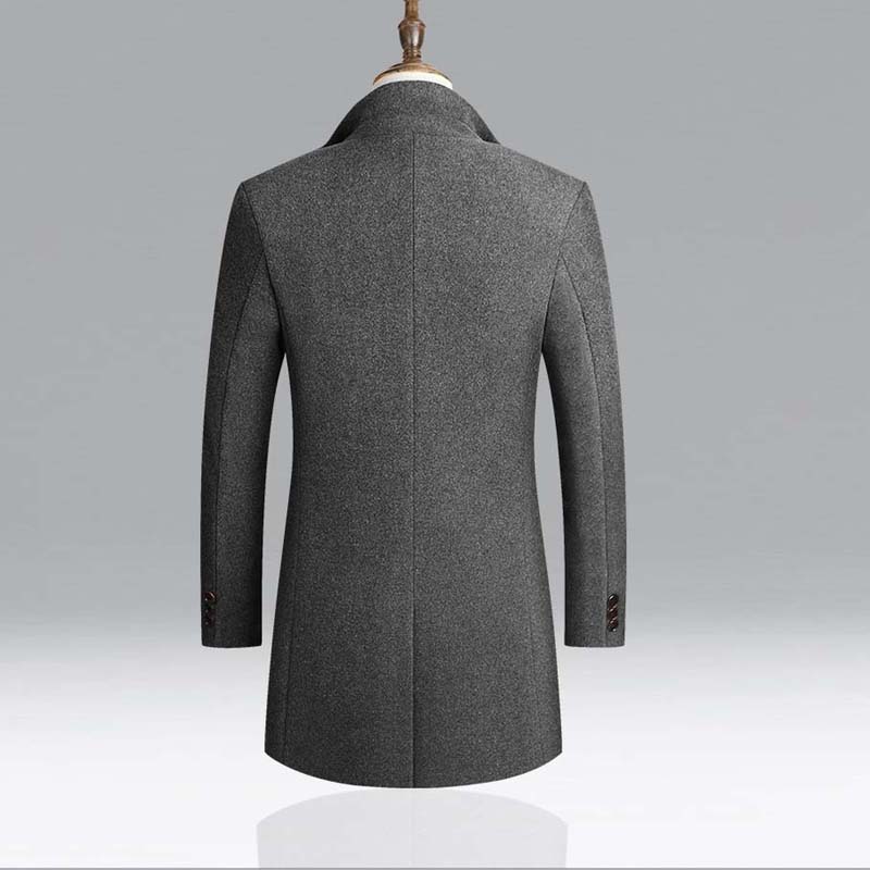 Men's Autumn and Winter Jacket 2021 New Wool Coat Mid-length Casual Windbreaker