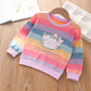 Girl Suit Spring and Autumn Female Baby Rainbow Clothes Girl Casual Pants Two-piece Set