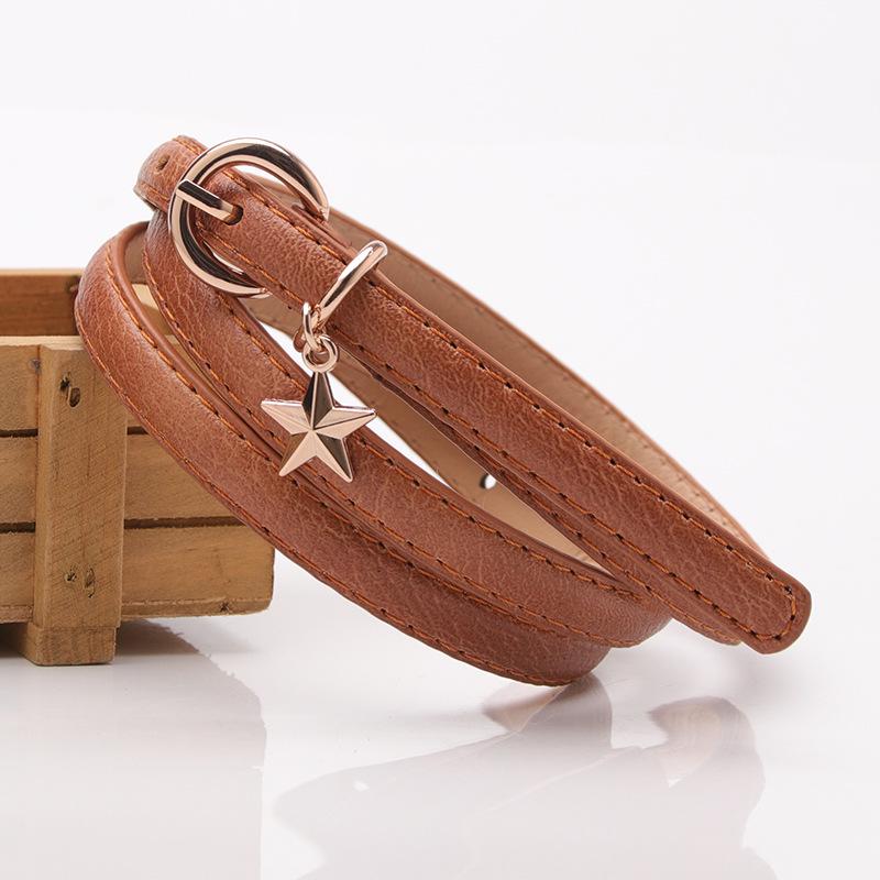 Ladies Star Pendant Decorative Thin Belt Fashion Belt Female Student Belt