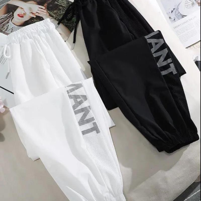 Ins Tide Sports Pants Female Students Summer Thin Section Beam Feet Were Thin All-match Japanese and Korean Casual Nine-point Pants