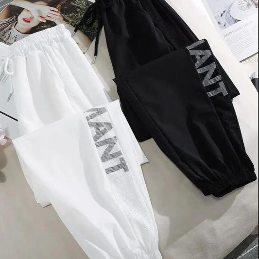 Ins Tide Sports Pants Female Students Summer Thin Section Beam Feet Were Thin All-match Japanese and Korean Casual Nine-point Pants