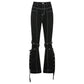 Europe and The United States Street Cool Street Shooting Straps High Waist Jeans Slim Legs Long Casual Wild