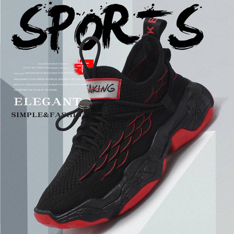 Men Breathable Flying Woven Sneakers Comfortable Light Mesh Running Casual Shoe Fitness Sport Shoes