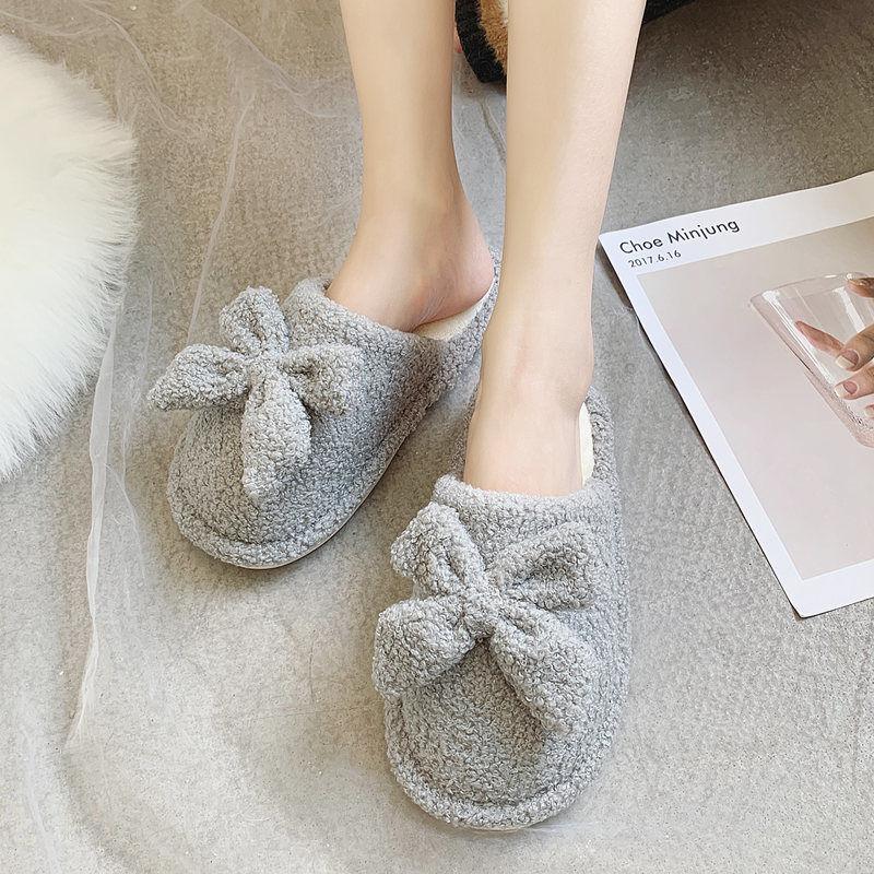 Autumn and Winter Pure Cotton Slippers Indoor Non-slip Soft-soled Shoes Warm Simple Plush Cotton Shoes