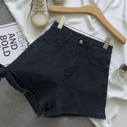 Plus Size Women's Korean Style Summer High Waist Buttoned Denim Shorts Fashion Thin and Long Legs Wide-leg Pants