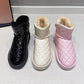 Winter Waterproof Snow Boots Women Plus Velvet Thick Fur One Casual Rhombus Cotton Shoes Boots