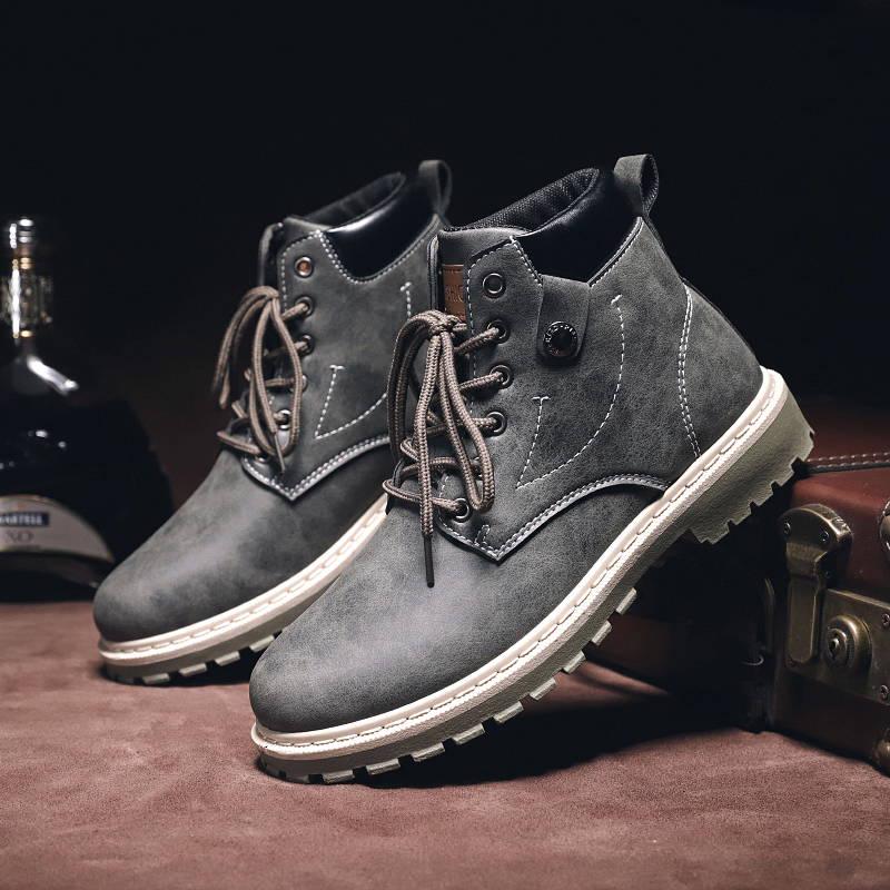 Fashion Autumn Winter High Help Martin Boots Men's Retro Casual Leather Men's Boots Tooling Boots