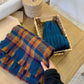 Winter Women's Retro Plaid Scarf Thickened Warmth Imitation Cashmere Dual-purpose Bib Scarf