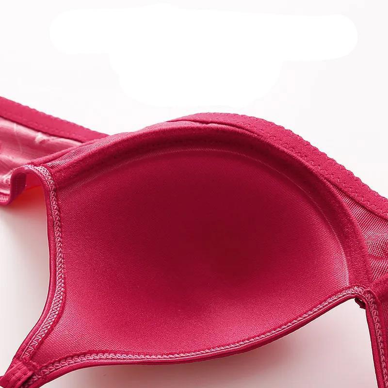 Large Size Thin Skin-friendly Cotton Jacquard Anti-receiving Side Milk No Steel Ring Gathering Comfortable Women's Underwear Bra