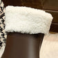 Snow Boots Women's Sheep Martin Boots Winter Plus Velvet Warm Thick-soled Boots Increased Round Toe British Short Boots