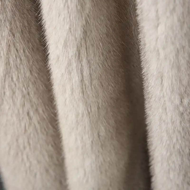 Faux Mink Fur Coat Women's Mid-length Fur Coat with Hood