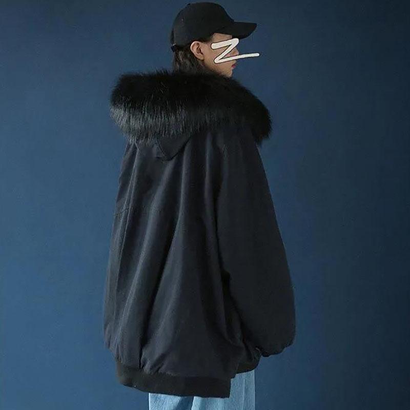 Winter Padded Jacket Ladies Loose Fashion Lamb Wool Coat Cotton Jacket  Student Cotton Jacket