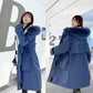 Winter Fashion Trend Korean Loose Mid-length Over-the-knee Tooling Waist Thick Coat Cotton Jacket