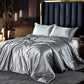 Ice Silk Four-piece Double-sided Mulberry Solid Color Silk Slide Pillow Cover Sheet Set Summer Cool Bedding