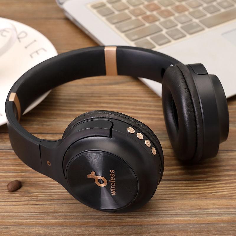 Wireless Headset Bluetooth Stereo Over Ear Foldable Headphone with Mic Soft Protein Padding Flexible