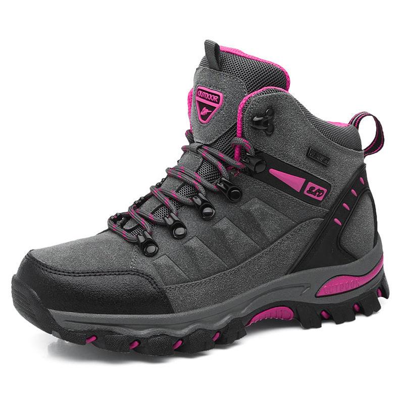 Winter Women's Outdoor Hiking Shoes High-top Waterproof and Windproof Sports Shoes Non-slip Wear-resistant Hiking Shoes Large Size Women's Shoes