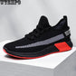 Spring Breathable Large Men's Sports Raised Round Head Flat Heel Lace Up Mesh Shoes