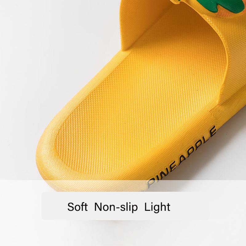 WTEMPO Slippers Women External Wear Cartoon Pineapple Thick Bottom Soft Lightweight  Non-slip Beach Bedroom Home Bathroom