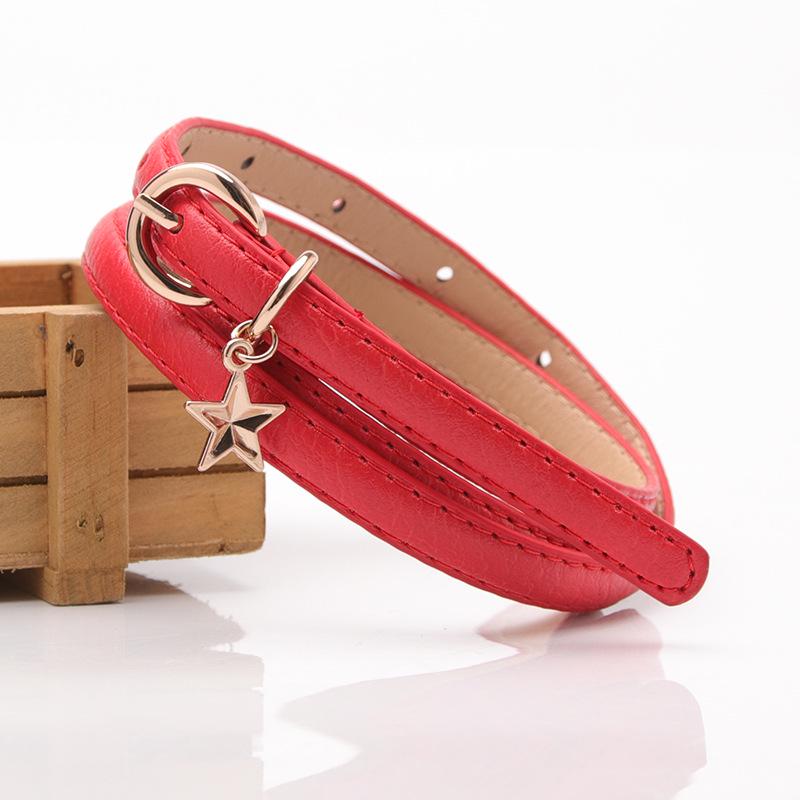 Ladies Star Pendant Decorative Thin Belt Fashion Belt Female Student Belt