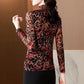Thin Print Slim Half Turtleneck Letter Top T-shirt Bottoming Shirt Women's Spring and Autumn T-shirt