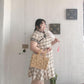 Fat Girl 300 Kg Extra Large Plaid Dress Summer New Product Improved Version Loose and Thin Ruffled Cheongsam Women